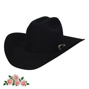 Vintage Bailey's Cowboy Western 4-H Black Hat Angora 4X Felted Hat Size 6 1/2